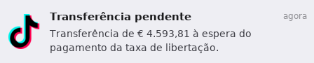 Transferência pendente